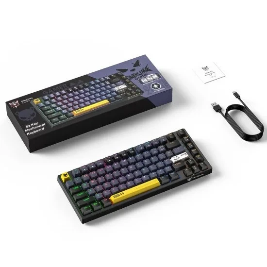 ONIKUMA G58 Hot-Swappable 82-Key RGB Wired Mechanical Gaming Keyboard – | BLACK